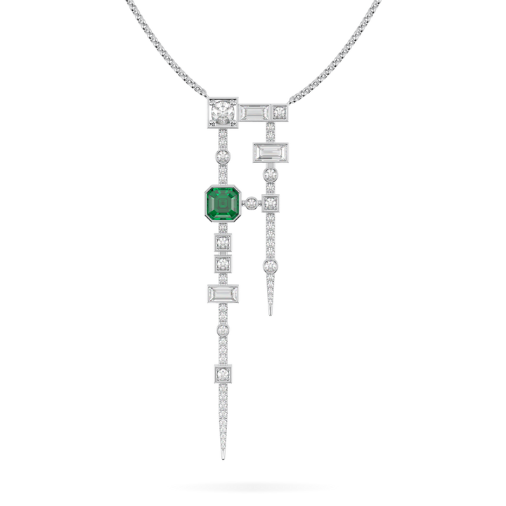 Binary Emerald and Diamond Pendant