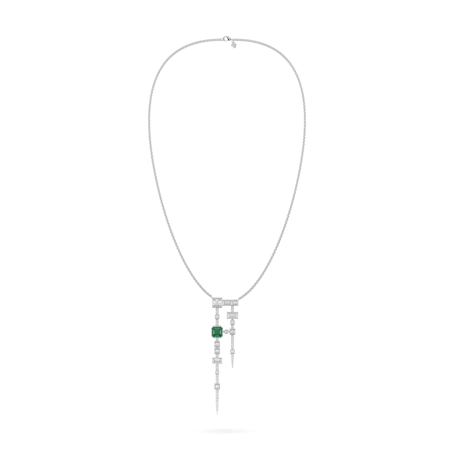 Binary Emerald and Diamond Pendant