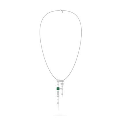 Binary Emerald and Diamond Pendant