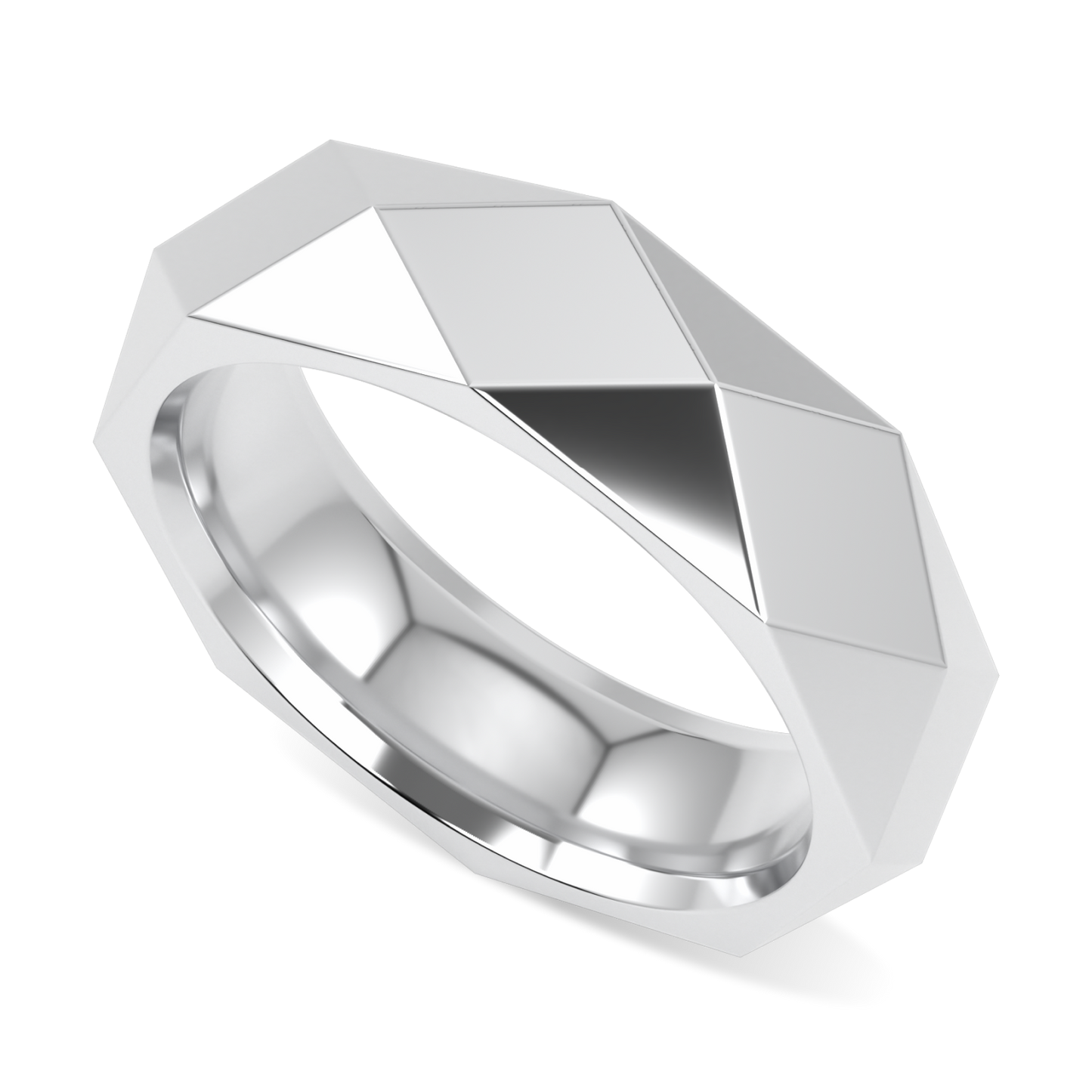 Brilliance 40 Faceted Platinum Ring