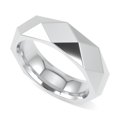 Brilliance 40 Faceted Platinum Ring