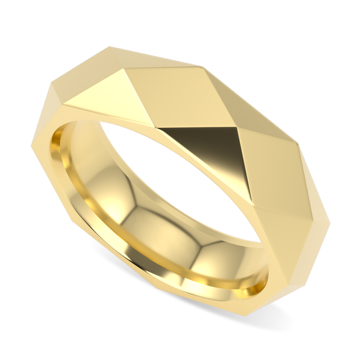 Brilliance 40 Faceted Yellow Gold Ring