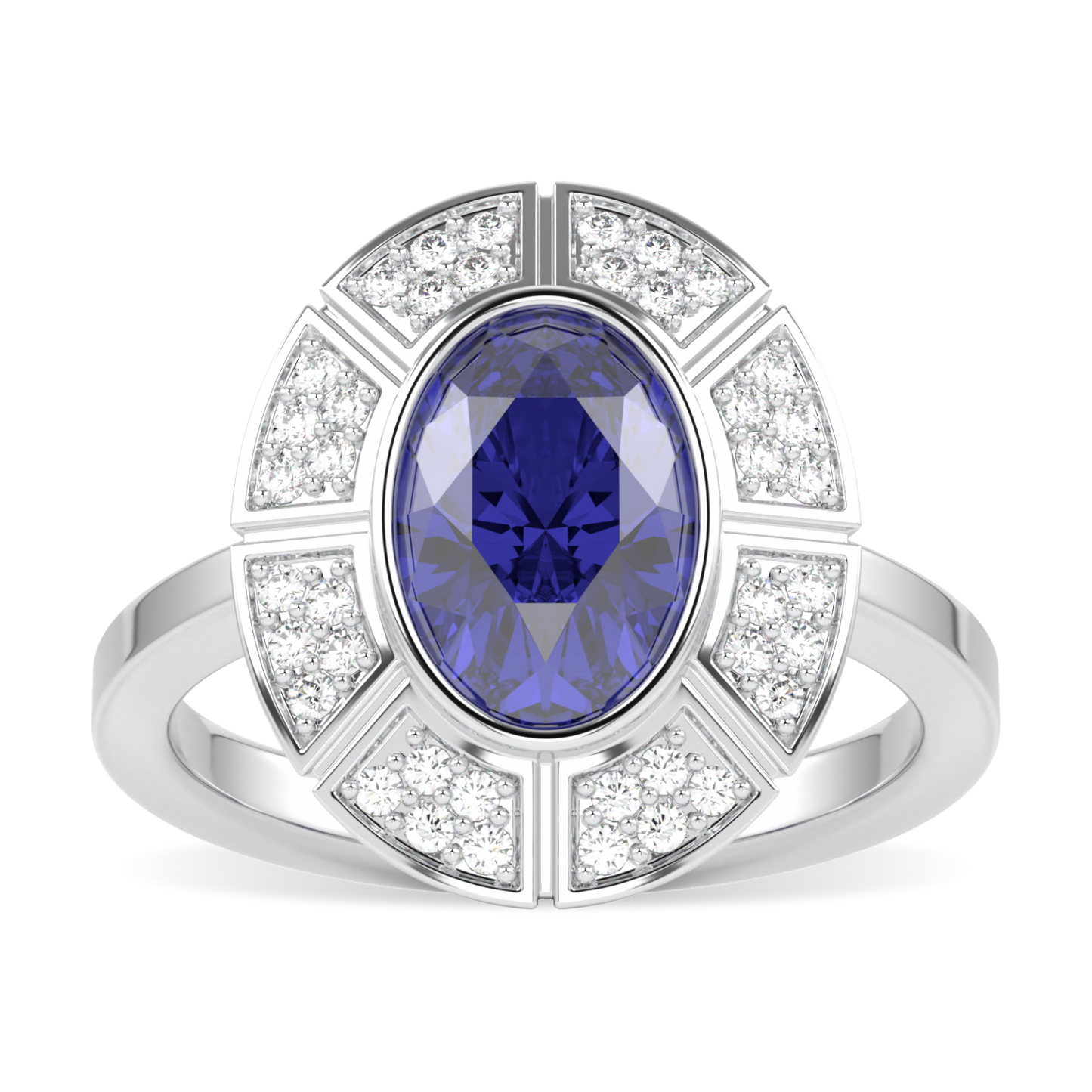 Cipher Sapphire Diamond Halo Ring