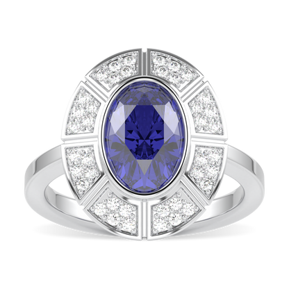 Cipher Sapphire Diamond Halo Ring