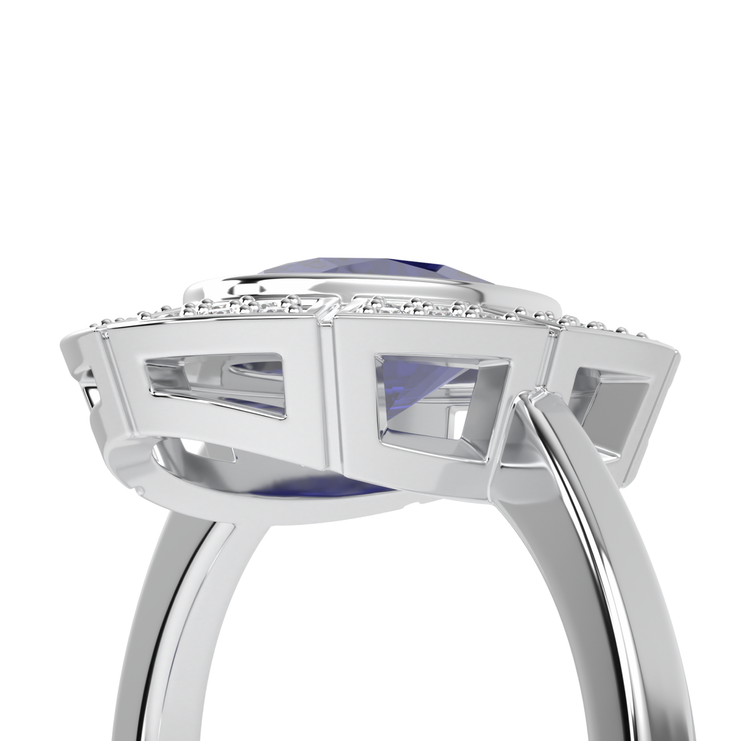 Cipher Sapphire Diamond Halo Ring