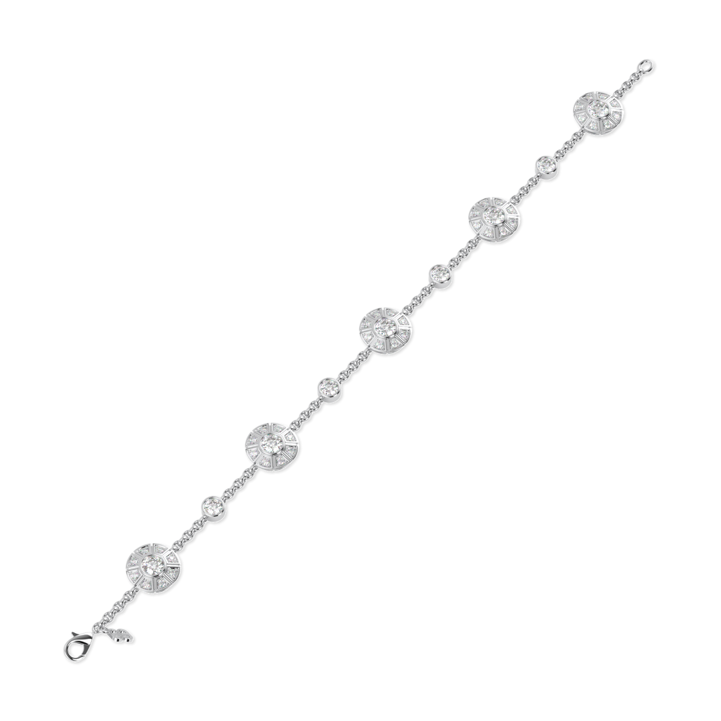 Cipher Small White Gold Diamond Geometric Halo Bracelet