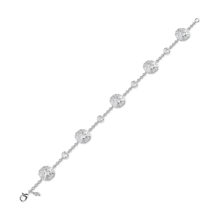 Cipher Small White Gold Diamond Geometric Halo Bracelet