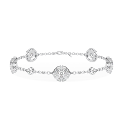 Cipher Small White Gold Diamond Geometric Halo Bracelet