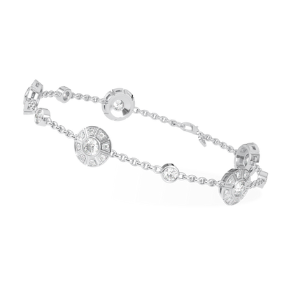 Cipher Small White Gold Diamond Geometric Halo Bracelet