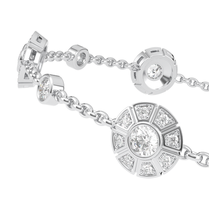 Cipher Small White Gold Diamond Geometric Halo Bracelet