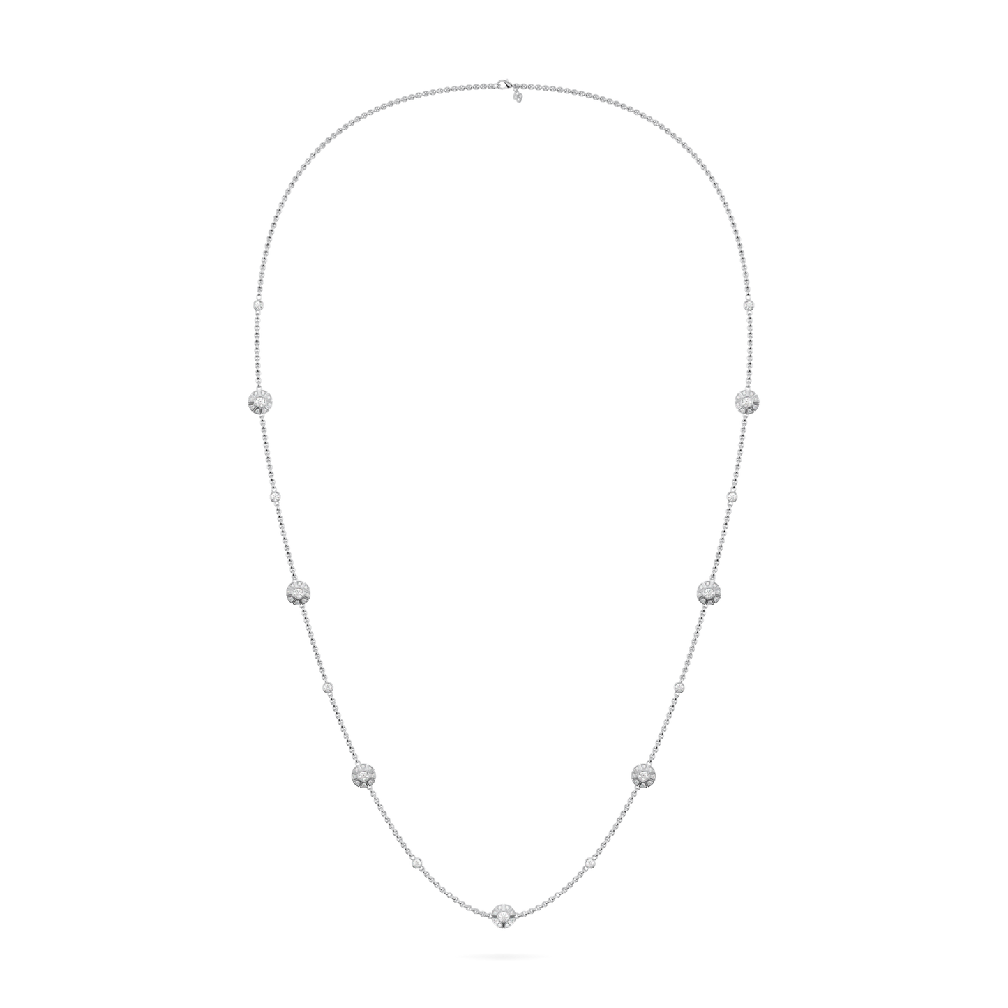 Cipher White Gold Diamond Geometric Halo Chain