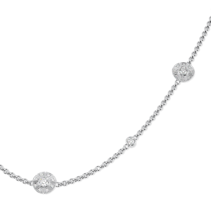 Cipher White Gold Diamond Geometric Halo Chain