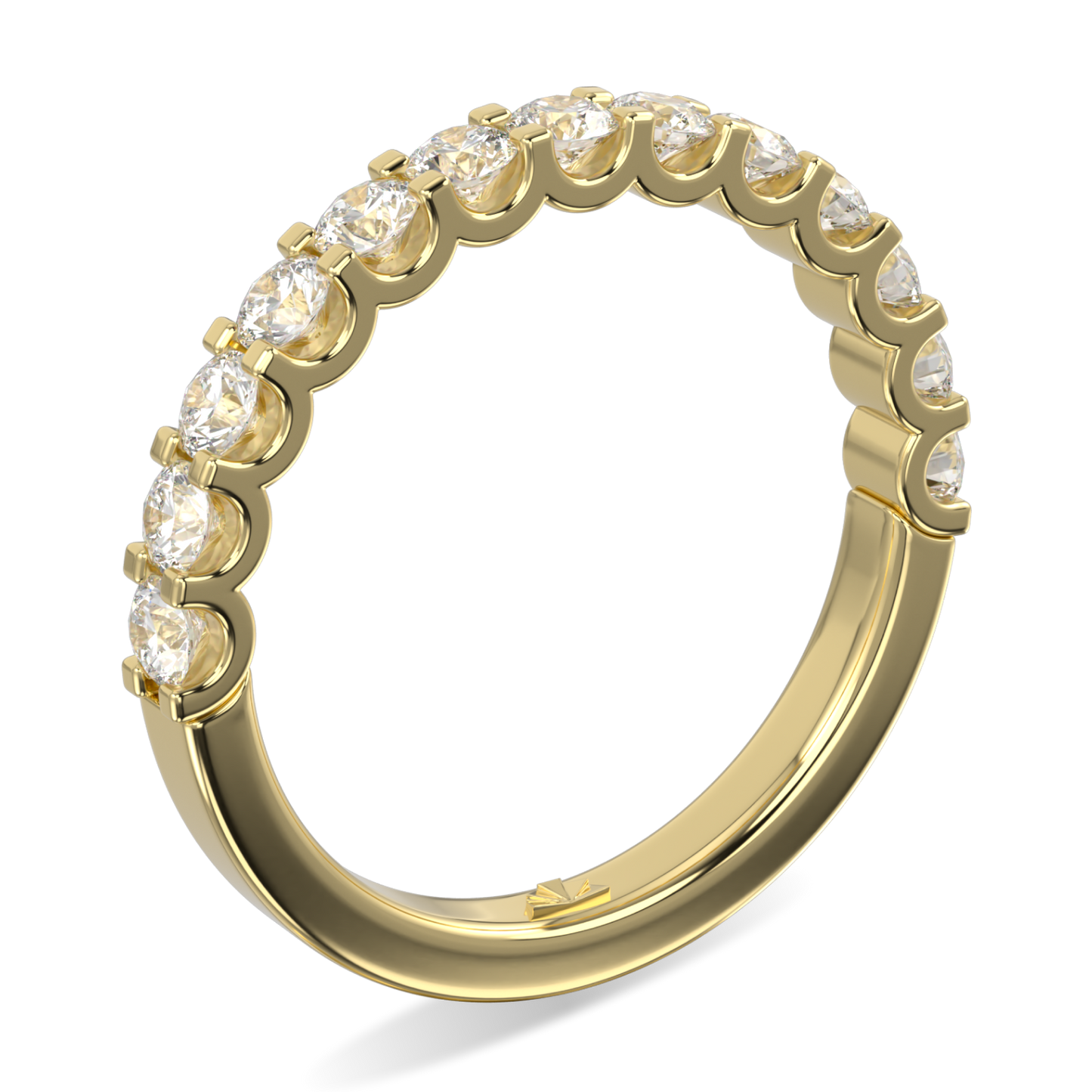 Classic Blacklock 18ct Yellow Gold Half Scalloped Edge Eternity Ring 0.66cts