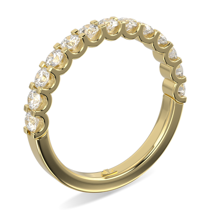 Classic Blacklock 18ct Yellow Gold Half Scalloped Edge Eternity Ring 0.66cts