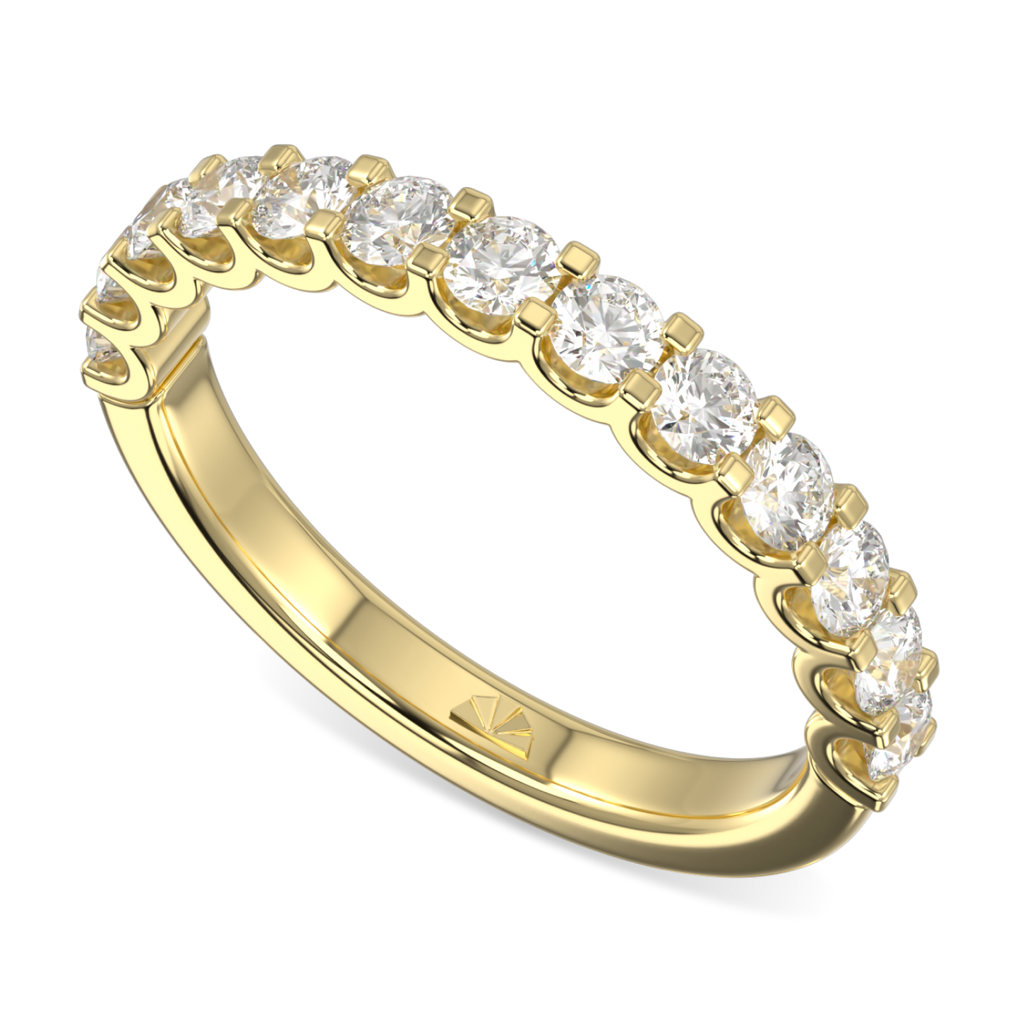 Classic Blacklock 18ct Yellow Gold Half Scalloped Edge Eternity Ring 0.66cts