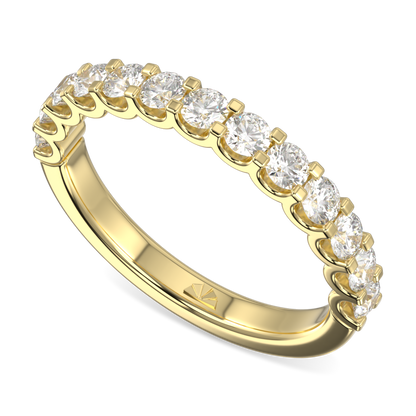 Classic Blacklock 18ct Yellow Gold Half Scalloped Edge Eternity Ring 0.66cts