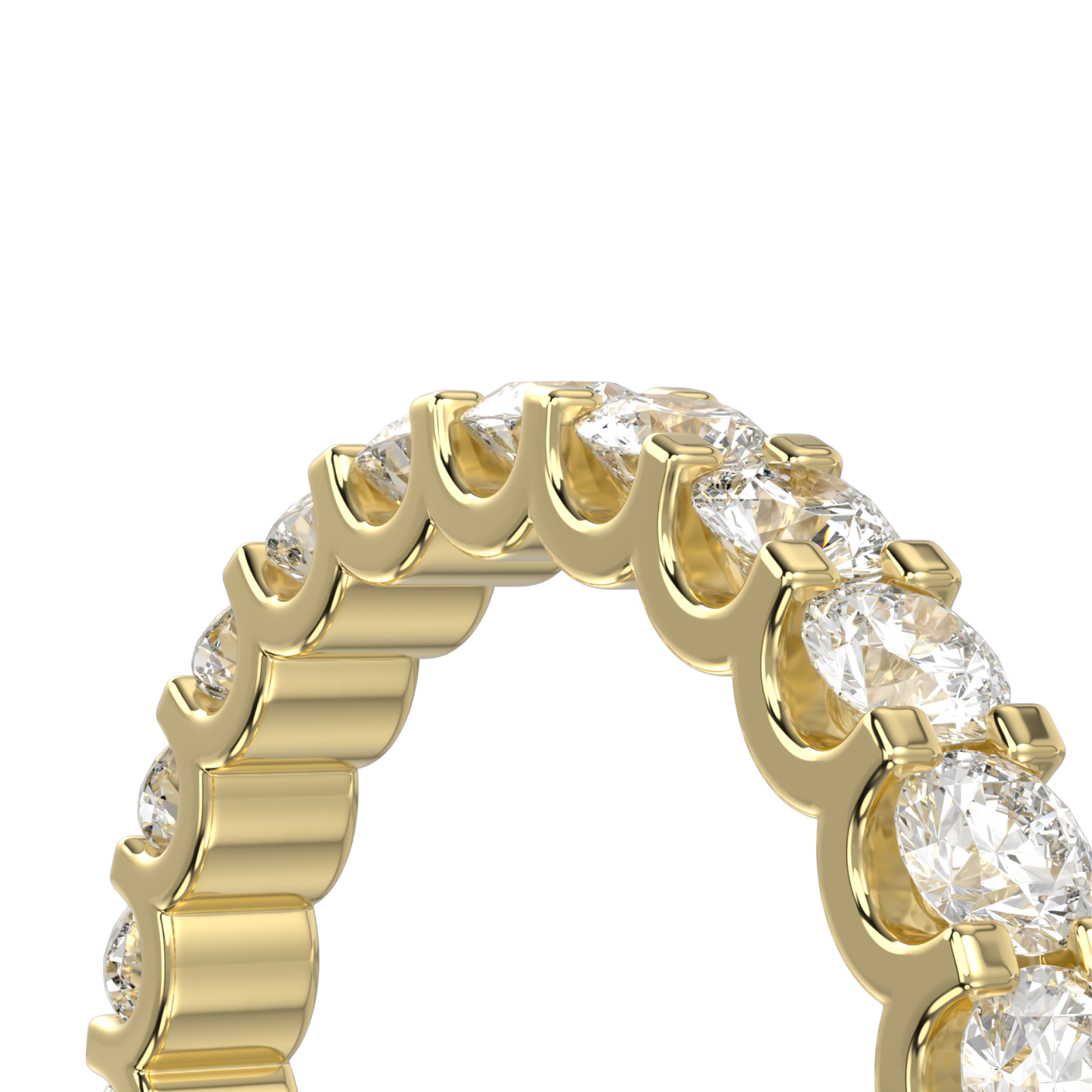 Classic Blacklock 18ct Yellow Gold Half Scalloped Edge Eternity Ring 0.66cts