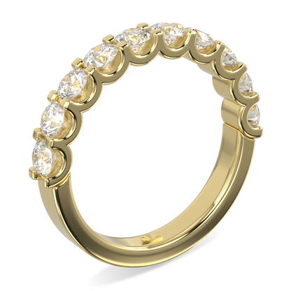 Classic Blacklock 18ct Yellow Gold Half Scalloped Edge Eternity Ring 1.00cts