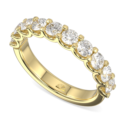 Classic Blacklock 18ct Yellow Gold Half Scalloped Edge Eternity Ring 1.00cts