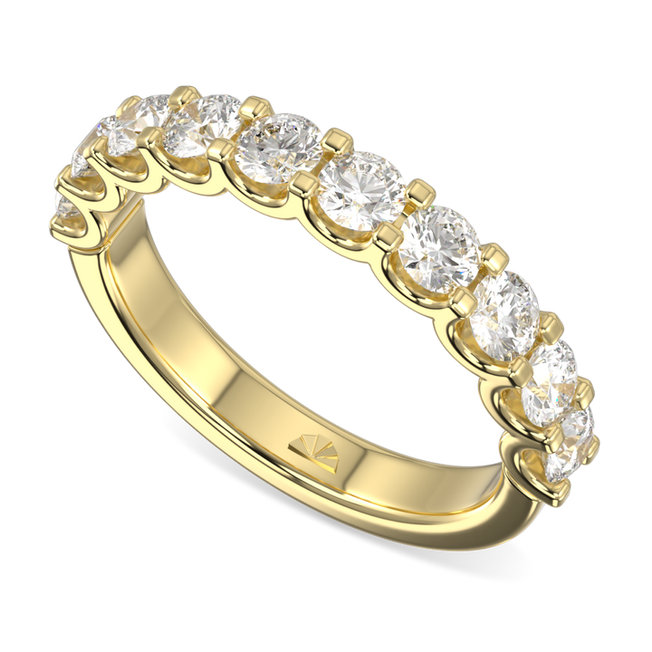 Classic Blacklock 18ct Yellow Gold Half Scalloped Edge Eternity Ring 1.00cts