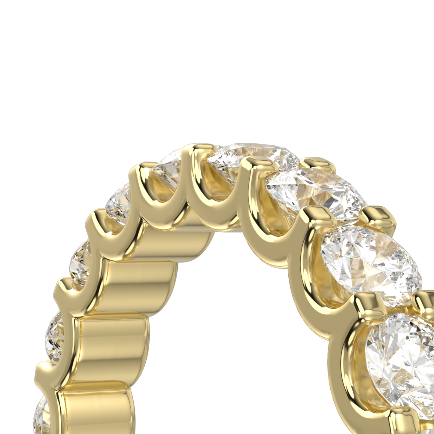 Classic Blacklock 18ct Yellow Gold Half Scalloped Edge Eternity Ring 1.00cts