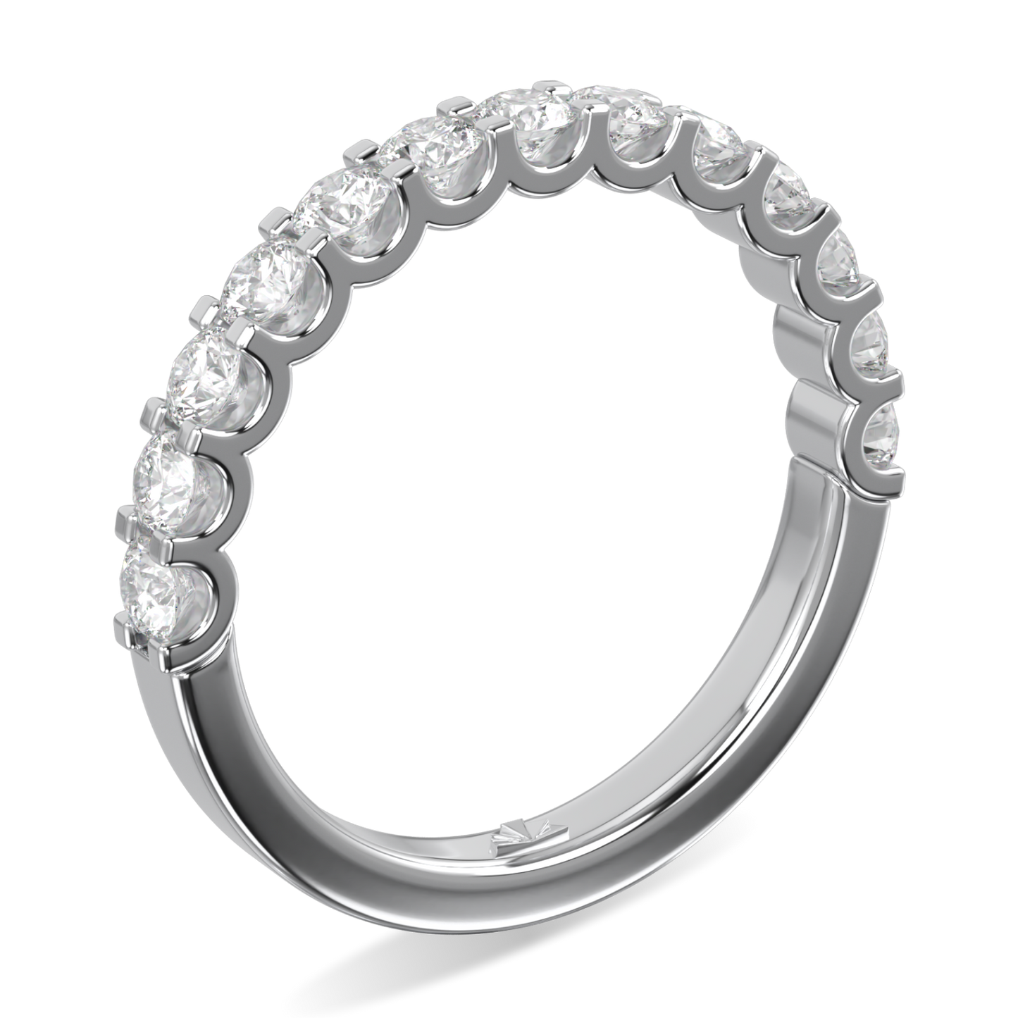 Classic Blacklock Platinum Half Scalloped Edge Eternity Ring 0.66cts