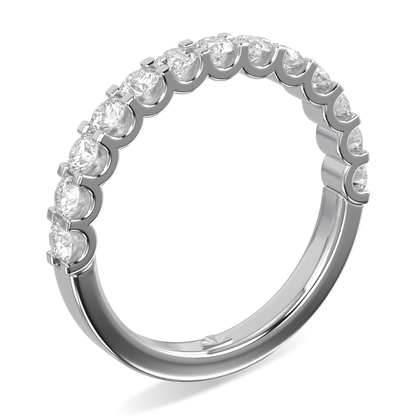 Classic Blacklock Platinum Half Scalloped Edge Eternity Ring 0.66cts