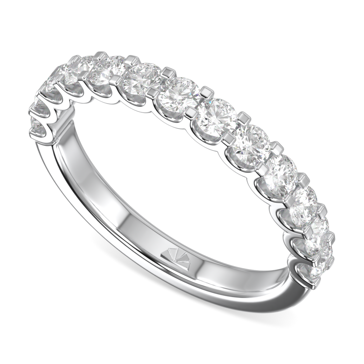 Classic Blacklock Platinum Half Scalloped Edge Eternity Ring 0.66cts