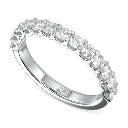 Classic Blacklock Platinum Half Scalloped Edge Eternity Ring 0.66cts