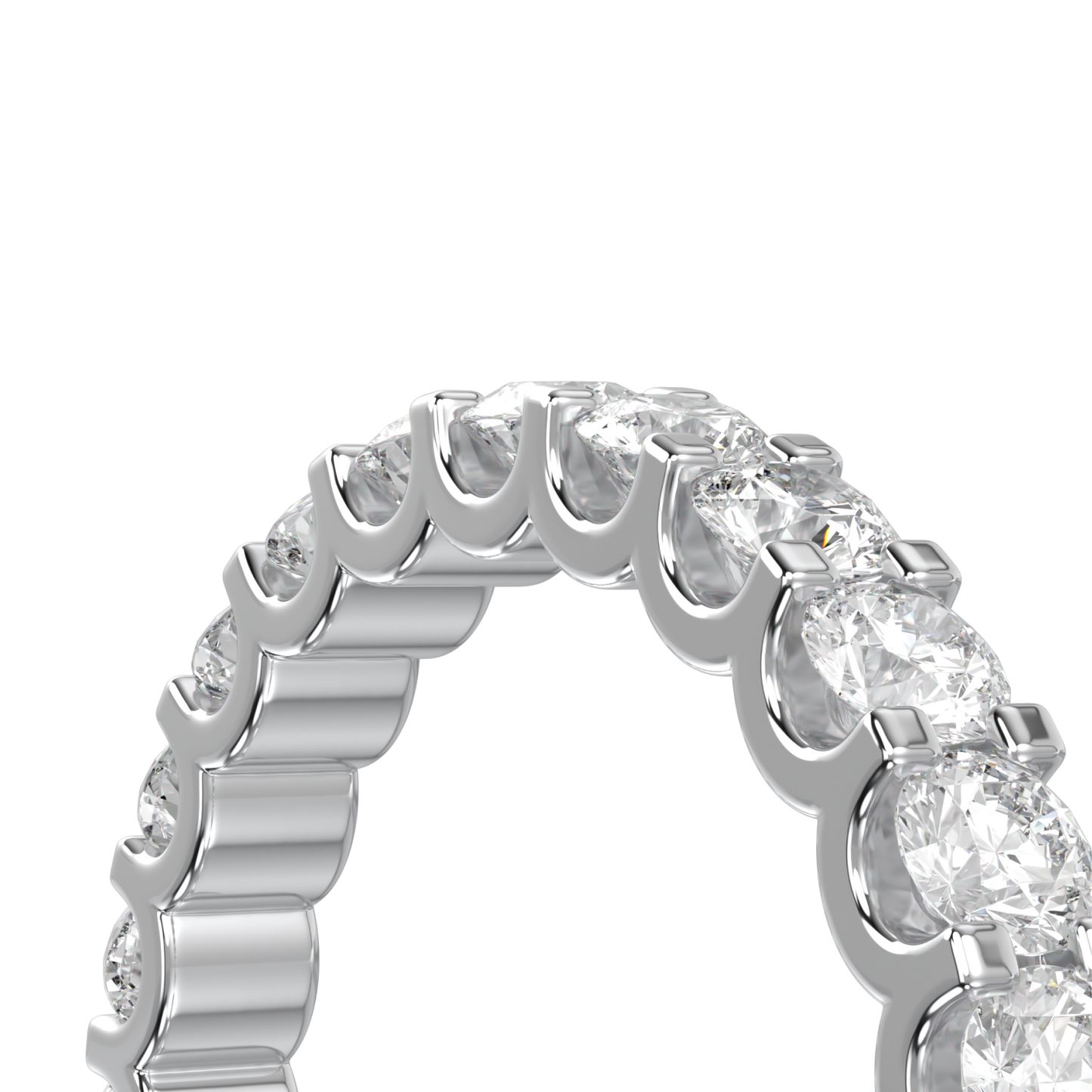 Classic Blacklock Platinum Half Scalloped Edge Eternity Ring 0.66cts