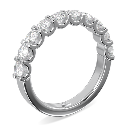 Classic Blacklock Platinum Half Scalloped Edge Eternity Ring 1.00cts