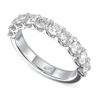 Classic Blacklock Platinum Half Scalloped Edge Eternity Ring 1.00cts