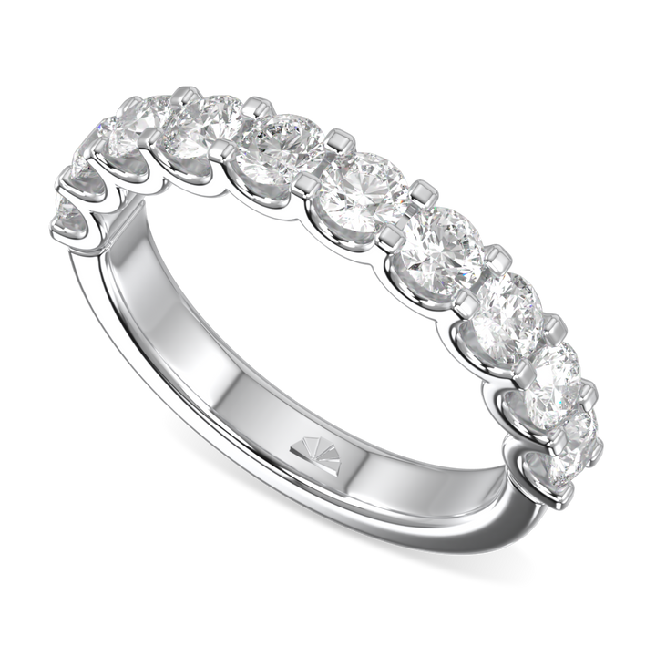 Classic Blacklock Platinum Half Scalloped Edge Eternity Ring 1.00cts