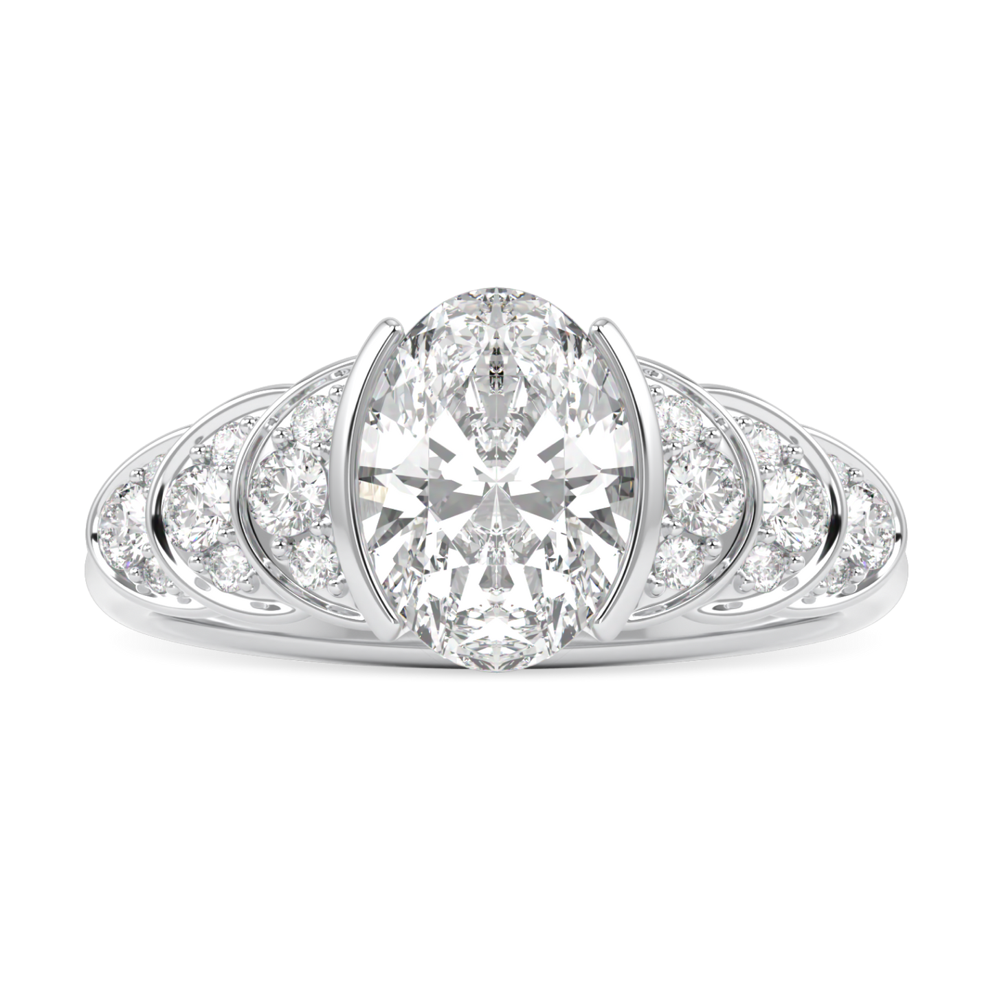 Cove Platinum Oval Cut Diamond Engagement Ring 1.00cts