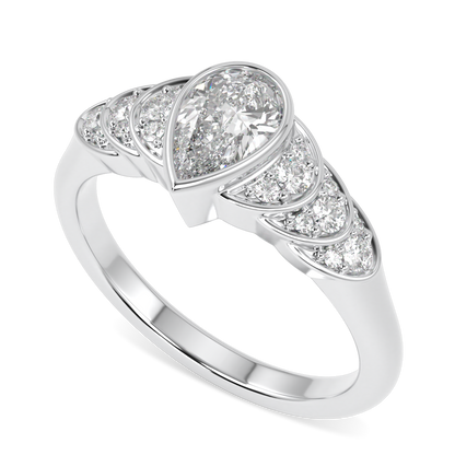 Cove Platinum Pear Shaped Diamond Engagement Ring 0.50cts