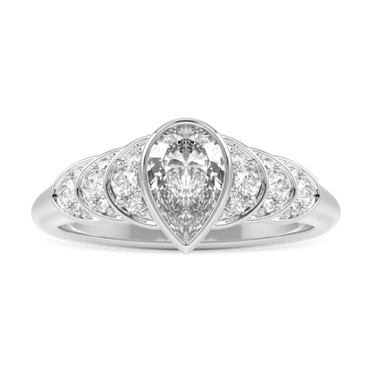 Cove Platinum Pear Shaped Diamond Engagement Ring 0.50cts