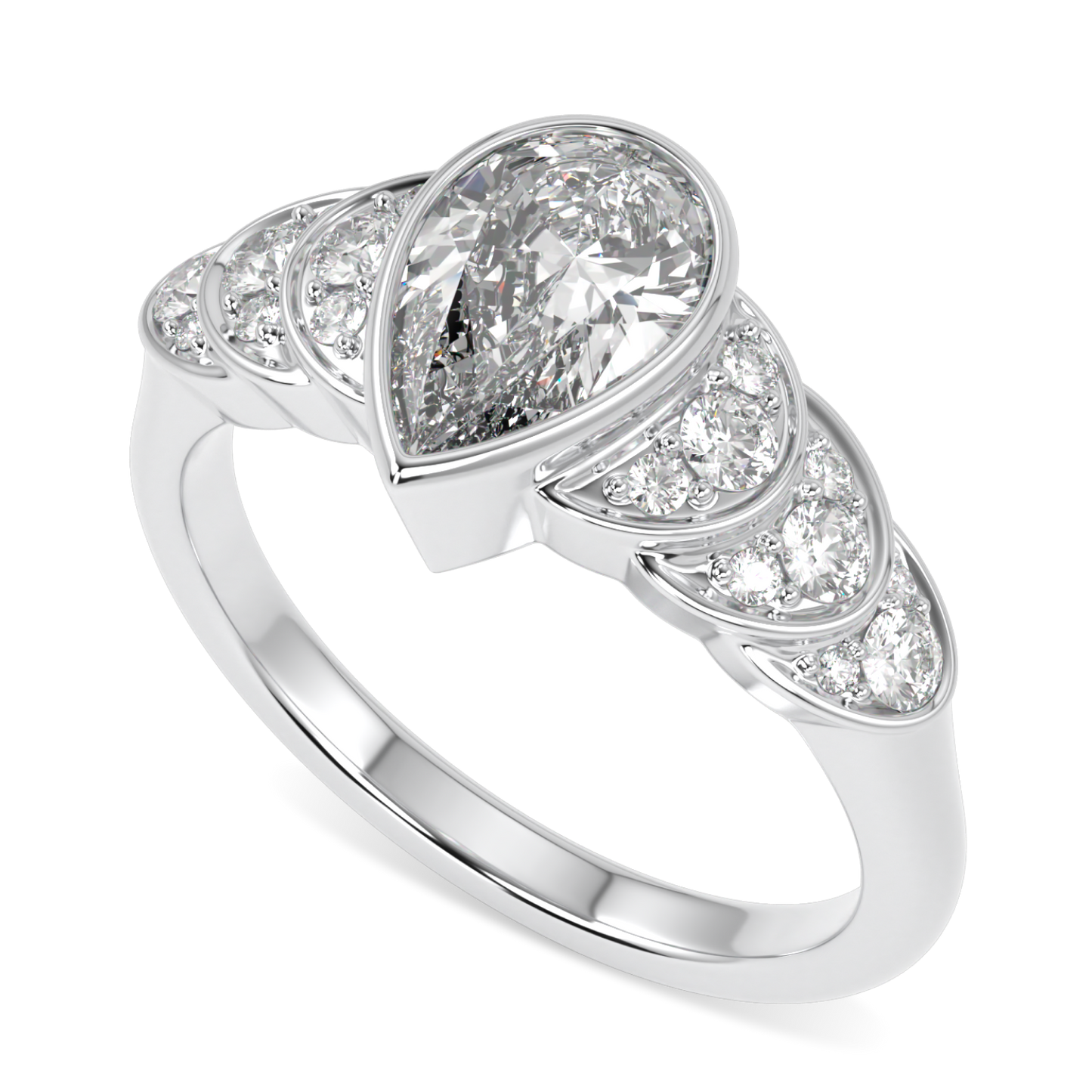 Cove Platinum Pear Shaped Diamond Engagement Ring 1.00cts