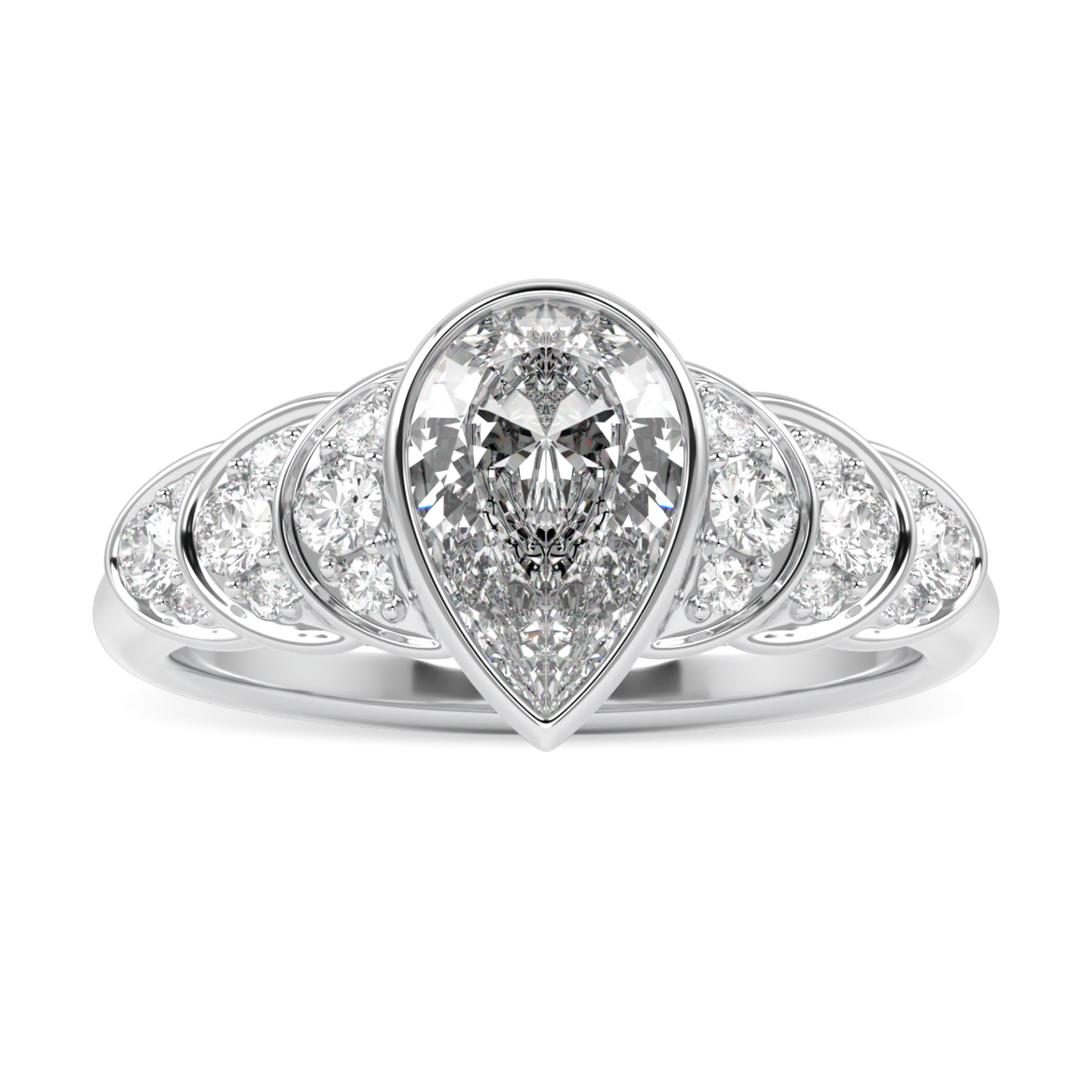 Cove Platinum Pear Shaped Diamond Engagement Ring 1.00cts