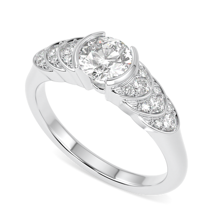 Cove Platinum Round Brilliant Cut Diamond Engagement Ring 0.50cts