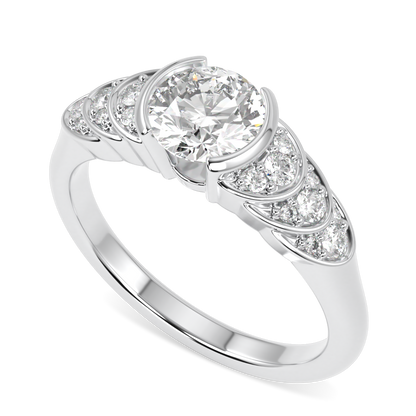 Cove Platinum Round Brilliant Cut Diamond Engagement Ring 0.70cts