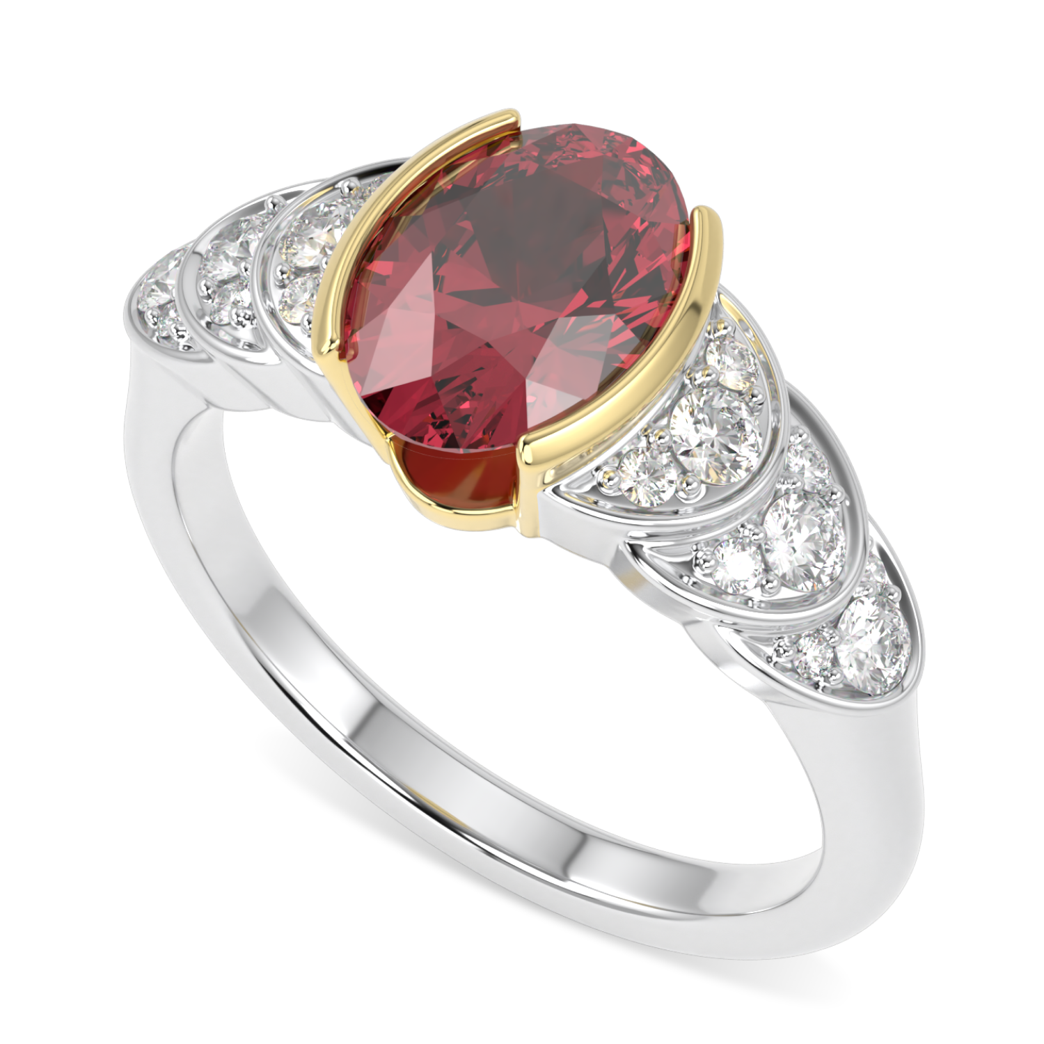 Cove Platinum Ruby And Diamond Engagement Ring 1.00cts