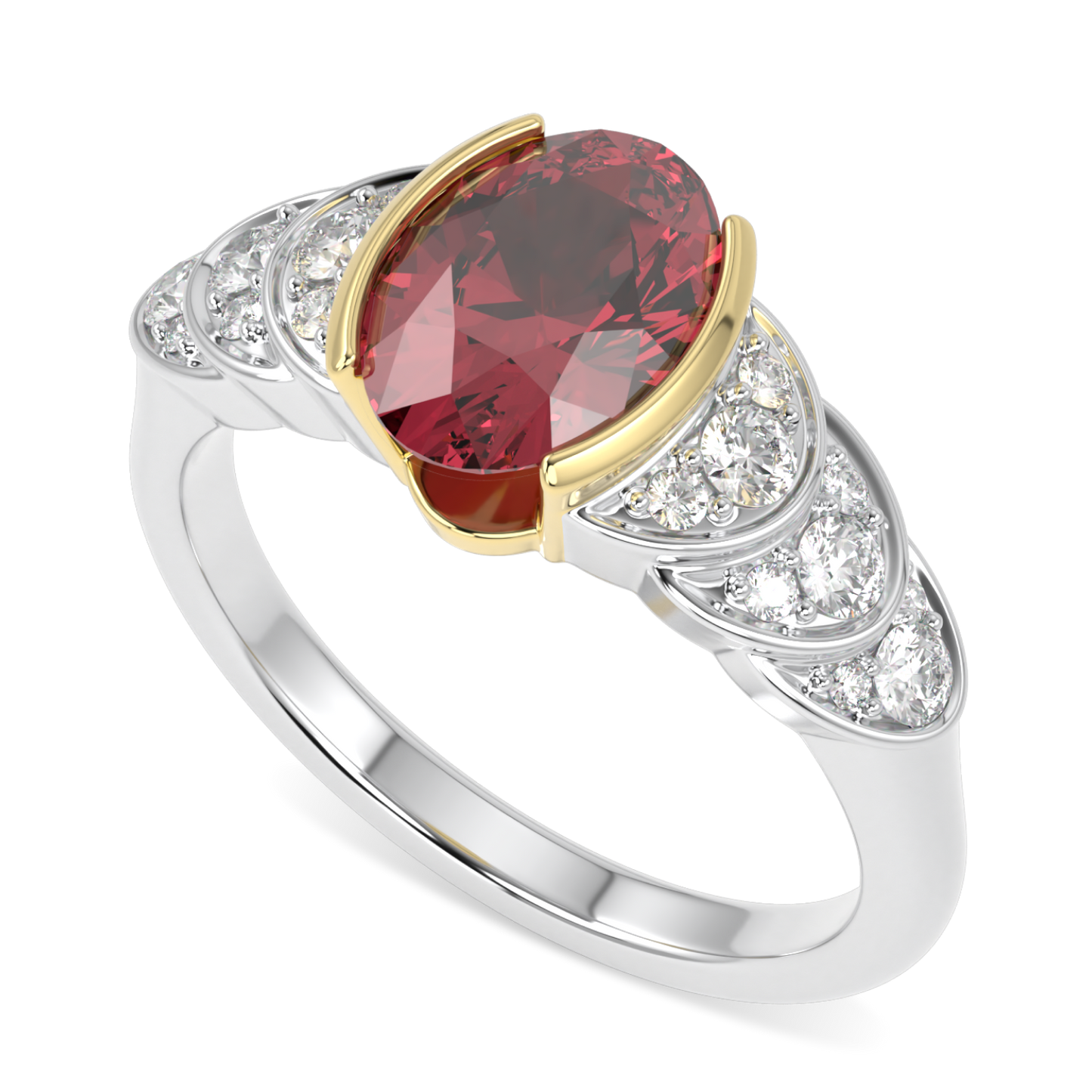 Cove Platinum Ruby And Diamond Engagement Ring 1.00cts