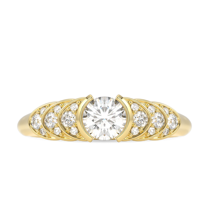 Cove Yellow Gold Round Brilliant Cut Diamond Engagement Ring 0.30cts