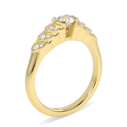 Cove Yellow Gold Round Brilliant Cut Diamond Engagement Ring 0.30cts