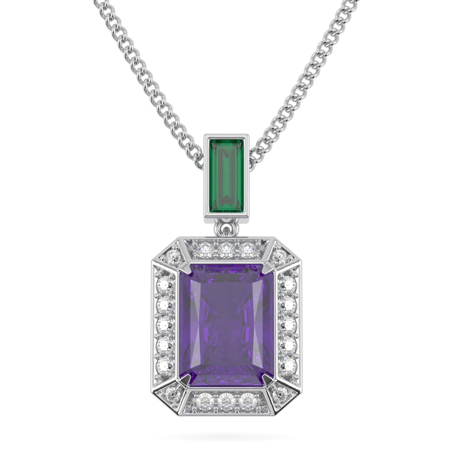 Empower Amethyst Diamond Drop Pendant