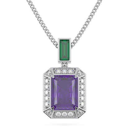 Empower Amethyst Diamond Drop Pendant