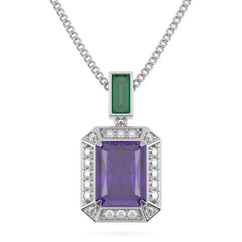 Empower Amethyst Diamond Drop Pendant