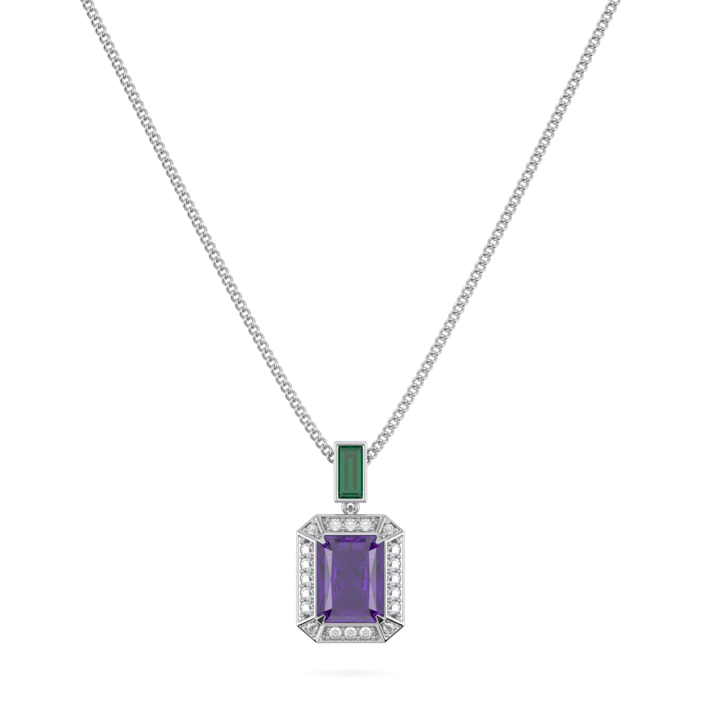 Empower Amethyst Diamond Drop Pendant