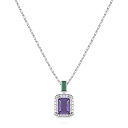 Empower Amethyst Diamond Drop Pendant