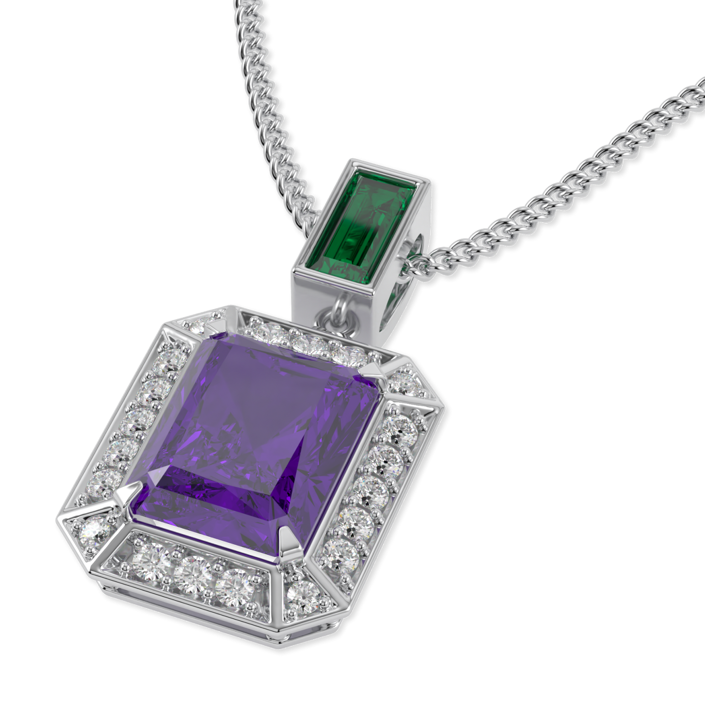 Empower Amethyst Diamond Drop Pendant